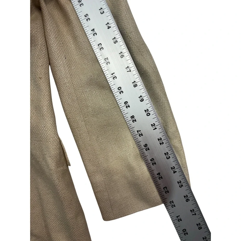 NEW vtg Barrington 46R Cream Ivory 100% Silk Blazer Jacket Sport Suit Coat Mens